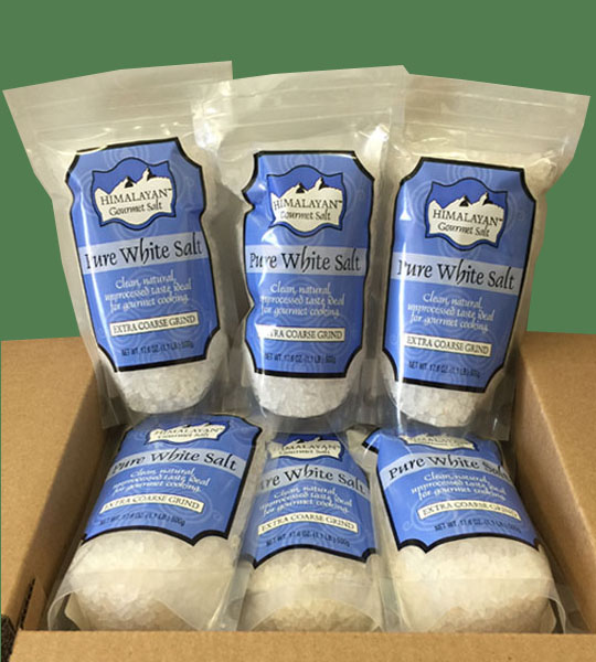 Himalayan Gourmet Salt White Extra Coarse 500g 24 bags